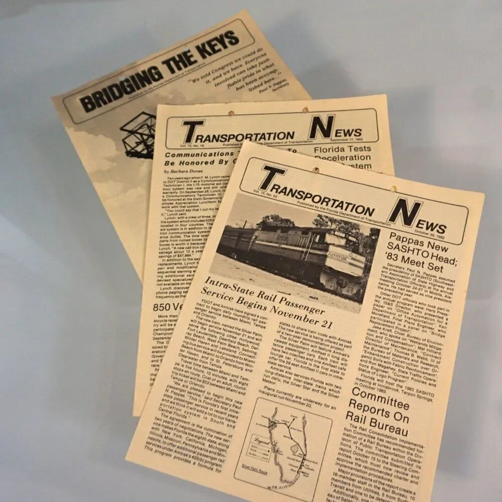 1982 State of Florida Department of Transportation 3 Bulletins